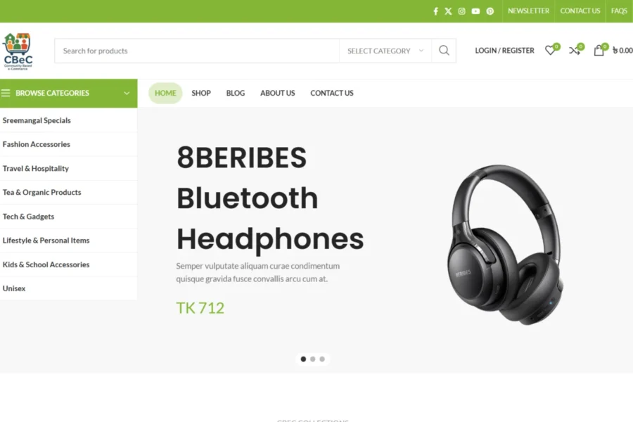 CBECBD Multivendor Marketplace — screenshot of the website
