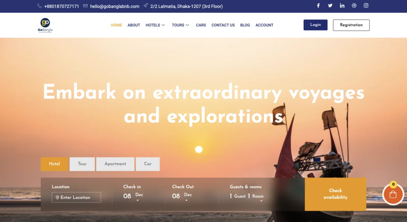 GOBangla Academy — screenshot of the website