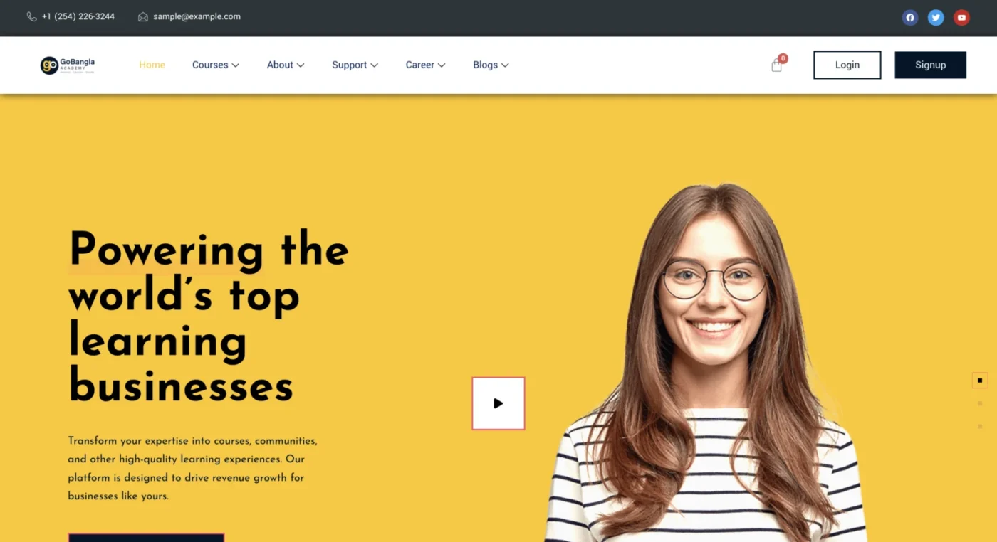 Learn With GoBangla — screenshot of the website