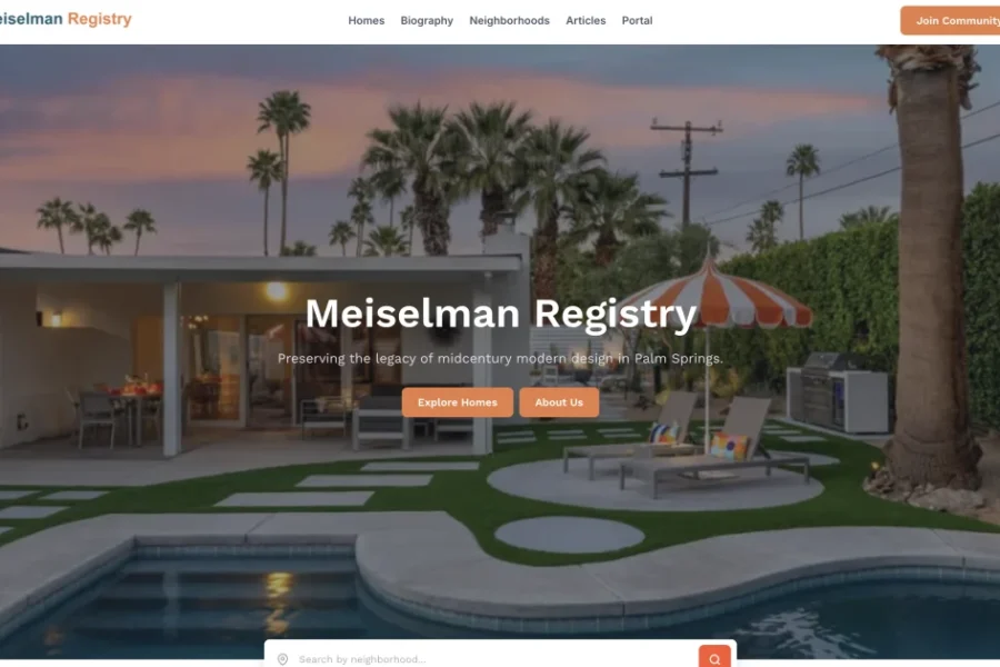 Meiselman Registry — screenshot of the website