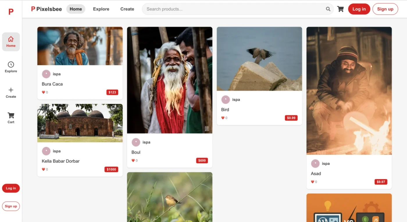PixelsBee — screenshot of the website