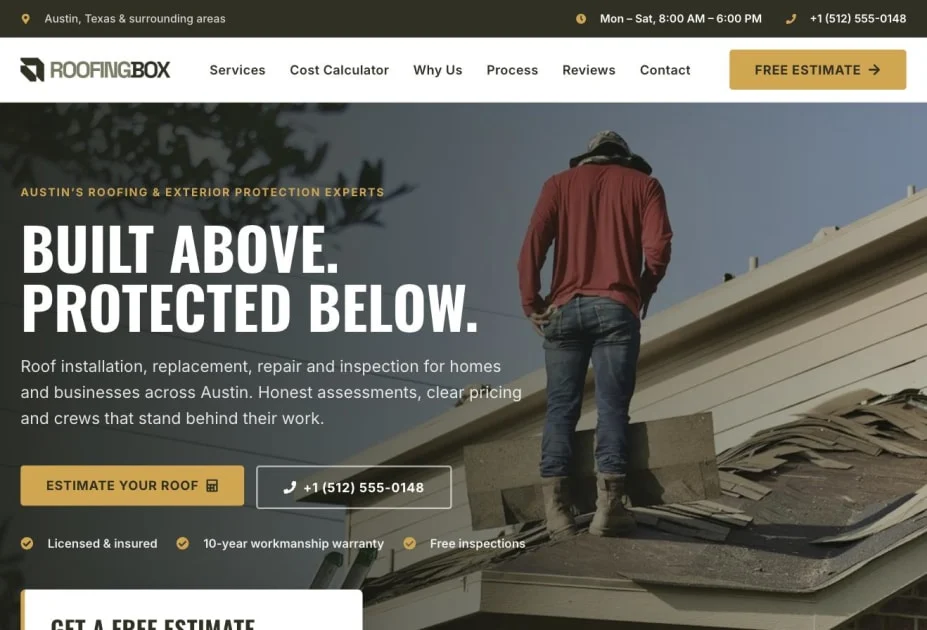 RoofingBox — screenshot of the website